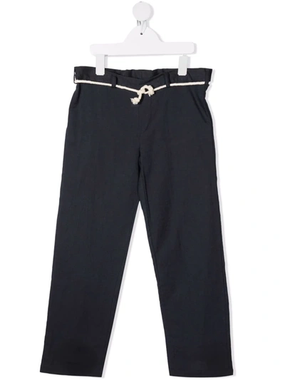 Opililai Rope-detail Straight Trousers In 蓝色