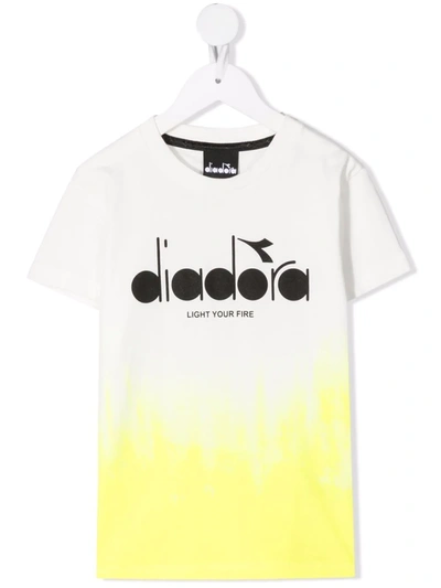 Diadora Junior Kids' Logo-print Tie-dye T-shirt In White