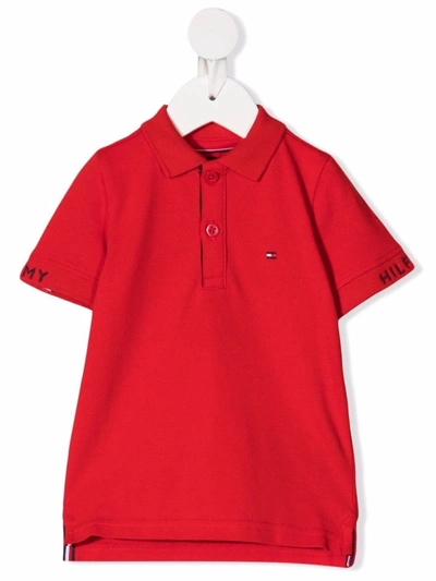 Tommy Hilfiger Junior Babies' Embroidered-logo Polo Shirt In 红色