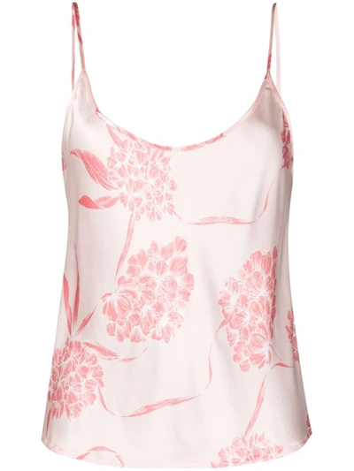 La Perla Floral Camisole Silk Pajama Set In Pink