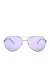 Ted Baker 57mm Metal Frame Aviator Sunglasses In Gunmetal