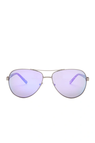 Ted Baker 57mm Metal Frame Aviator Sunglasses In Gunmetal