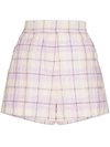 GANNI CHECK-PATTERN ELASTICATED-WAIST SHORTS