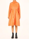 Bottega Veneta Orange Leather Parka In Orange