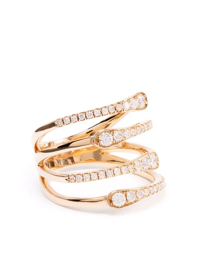 Monan 18kt Yellow Gold Diamond Stacked Ring