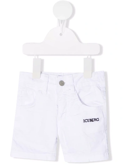 Iceberg Babies' Logo-embroidered Denim Shorts In White
