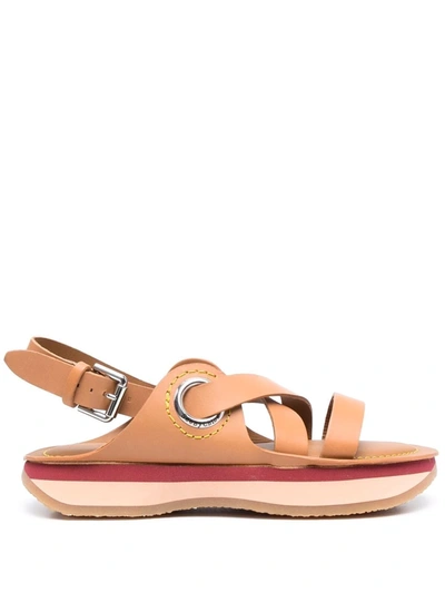 See By Chloé Ysee Crisscross Flatform Sporty Sandals In Beige