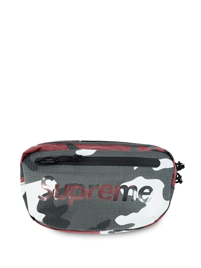 Supreme Logo-print Belt Bag In Grey