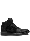 Jordan Air  1 Mid "triple Black" Sneakers In Black