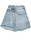 Ksubi Sign Of The Times Asymmetric Denim Wrap Skirt In Blue
