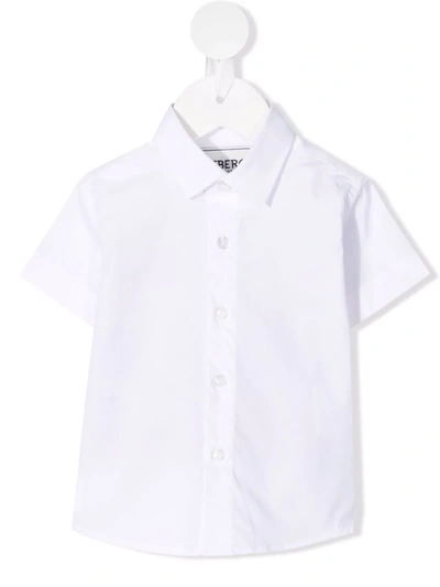 Iceberg Kids' Short-sleeve Poplin Shirt In White