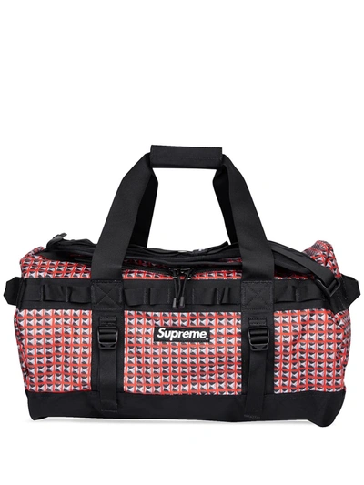 Supreme X Tnf Studded Small Base Camp Duffle Bag In Red