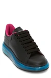 Alexander Mcqueen Transparent Sole Colorblock Platform Leather Sneakers In Blue Black