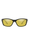 Costa Del Mar 64mm Oversize Polarized Rectangular Sunglasses In Dark Grey Black