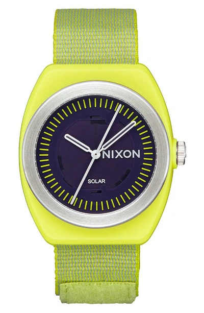 Nixon Light-wave Solar Nylon Strap Watch, 36mm In Citrus