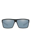 Costa Del Mar 63mm Polarized Oversize Square Sunglasses In Black