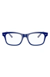 Ray Ban 52mm Square Optical Glasses In Black Blue