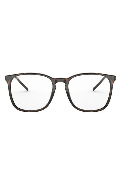 Ray Ban 52mm Square Optical Glasses In Havana