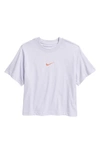 NIKE SPORTSWEAR KIDS' ESSENTIAL BOXY EMBROIDERED SWOOSH T-SHIRT,DH5750