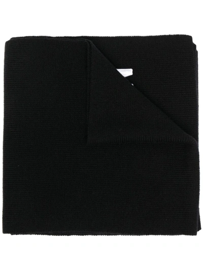 Dsquared2 Embroidered-logo Ribbed-knit Scarf In Schwarz