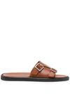 Scarosso Constantino Buckled Sandals In Braun