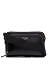 PRADA RE-NYLON AND LEATHER SHOULDER BAG