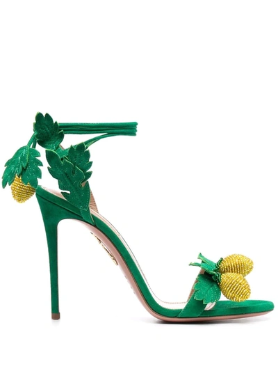 Aquazzura Limoncello 105mm Sandals In Green