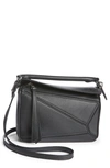 Loewe Mini Puzzle Calfskin Leather Bag In Black