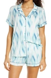 Nordstrom Lingerie Moonlight Short Pajamas In Green Yucca Soft Ikat
