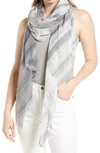 Nordstrom Print Modal & Silk Scarf In Grey Hybrid Dot Dye