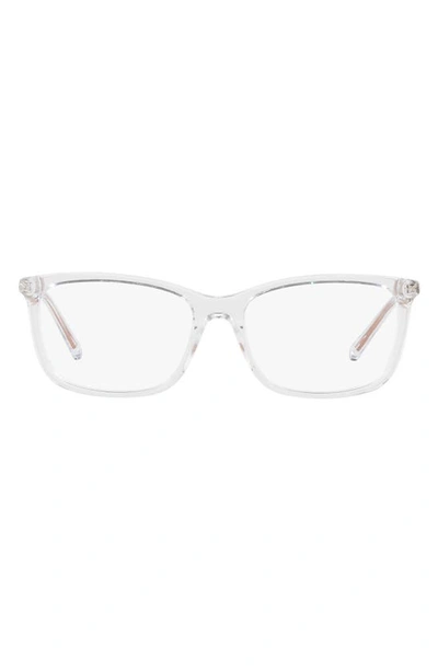 Michael Kors 54mm Rectangular Optical Glasses In Clear