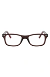 Ray Ban 50mm Square Optical Glasses In Brn