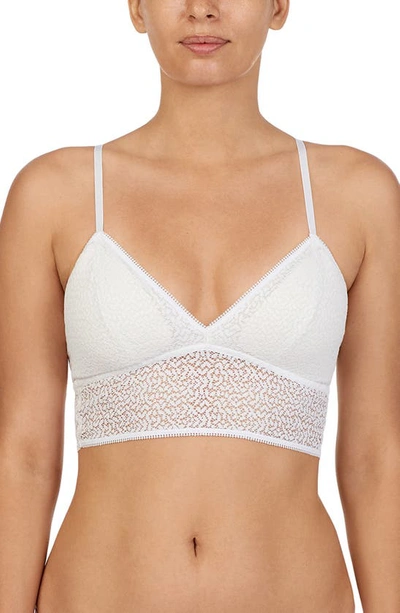 Dkny Modern Lace Longline Bralette Dk4021 In White