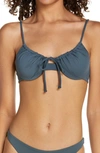 O'neill Avalon Saltwater Solid Underwire Bikini Top In Slate