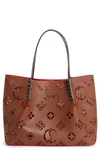Christian Louboutin Large Cabarock Loubinthesky Perforated Leather Tote In Brown