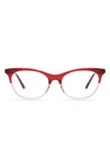 Diff Jade 51mm Cat Eye Optical Glasses In Rosewood Ombre/ Clear