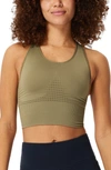 Sweaty Betty Stamina Longline Sports Bra In Moss Green