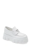 Prada Monolith Lug Sole Loafer In Bianco