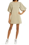 REBECCA MINKOFF MINA ELBOW PUFF SLEEVE FRENCH TERRY DRESS,S2061336