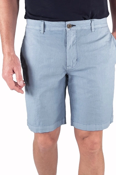 Tailor Vintage 9" Slim Stretch Linen Blend Walk Shorts In Blue Fog