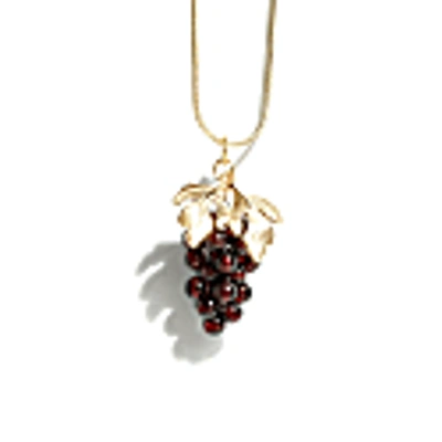 I'mmany London Very Grapeful Gemstone Grape Pendant Necklace - Red Garnet