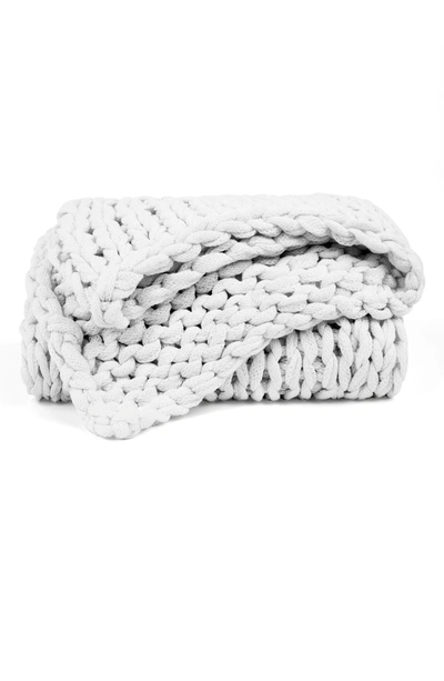 Ienjoy Home Home Spun Home Collection Premium Chunky Knit Blanket In Light Gray
