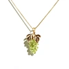 I'mmany London Very Grapeful Gemstone Grape Pendant Necklace - Green Peridot In Pendant
