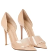 Gianvito Rossi Bree 105 Peep-toe Pumps In Patent Leather And Plexi In Beige