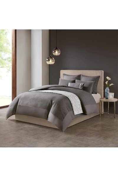 N Natori Natori Hanae Gray Comforter Set In Grey