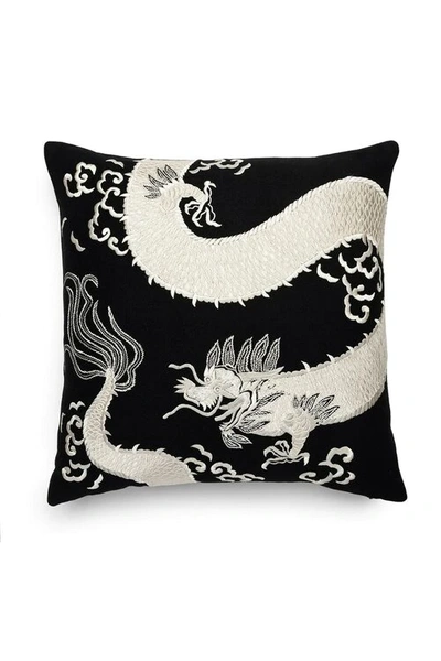 Natori Mayon Dragon Embroidery Pillow Case In Black/cream