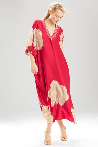 Josie Natori Natori Couture Blossom Caftan Dress In Red