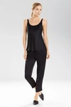 Josie Natori Women's Key Double Layer Silk Tank Top In Black