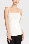 JOSIE NATORI NATORI ROSE PARFAIT CAMISOLE WITH LACE TOP,U45002 WARM WHITE S