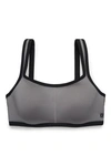 Natori High-impact Yogi Contour Convertible Full Coverage Sports Bra 731050 In Grey/black